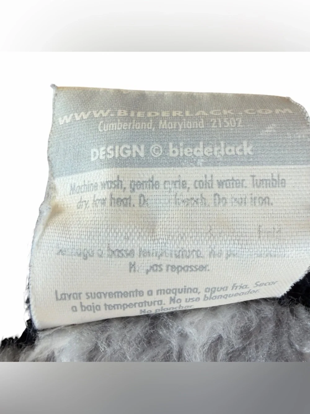 VTG Biederlack Medallion Scroll Patterned Band Throw Blanket Neutral 53x76 GUC